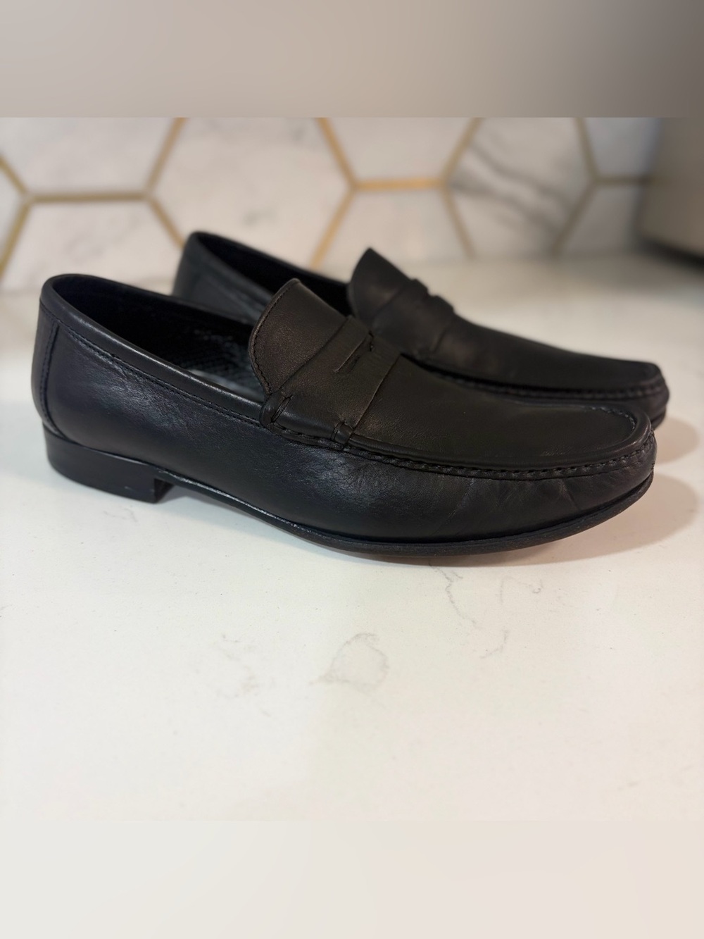 Allen Edmonds Rimini Black Leather Penny Loafers Made in Italy Mens 10